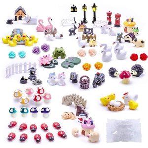 100 Pieces Fairy Garden Accessories, Fairy Garden Kit, Fairy Garden Animals